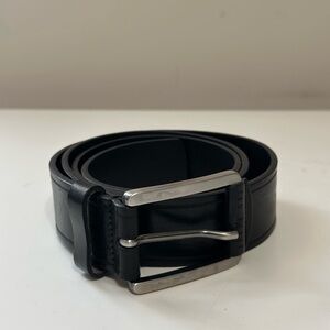 Ted Baker “Ted says Buckle Up” black leather belt with a metal buckle Men’s 34”
